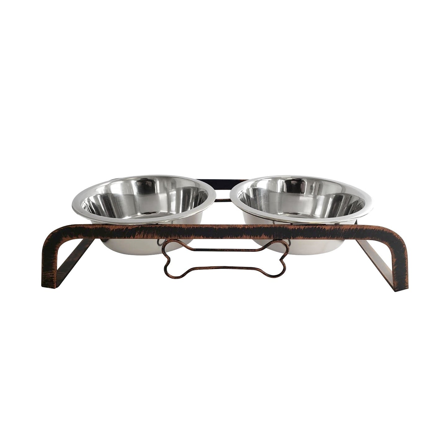 Purrfect Pet Kingdom elevated bowls with metal stand and two stainless steel bowls for dogs