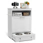 Purrfect Pet Kingdom Pet Food Bowl Stand with Hidden Compartment White Purrfect Pet Kingdom