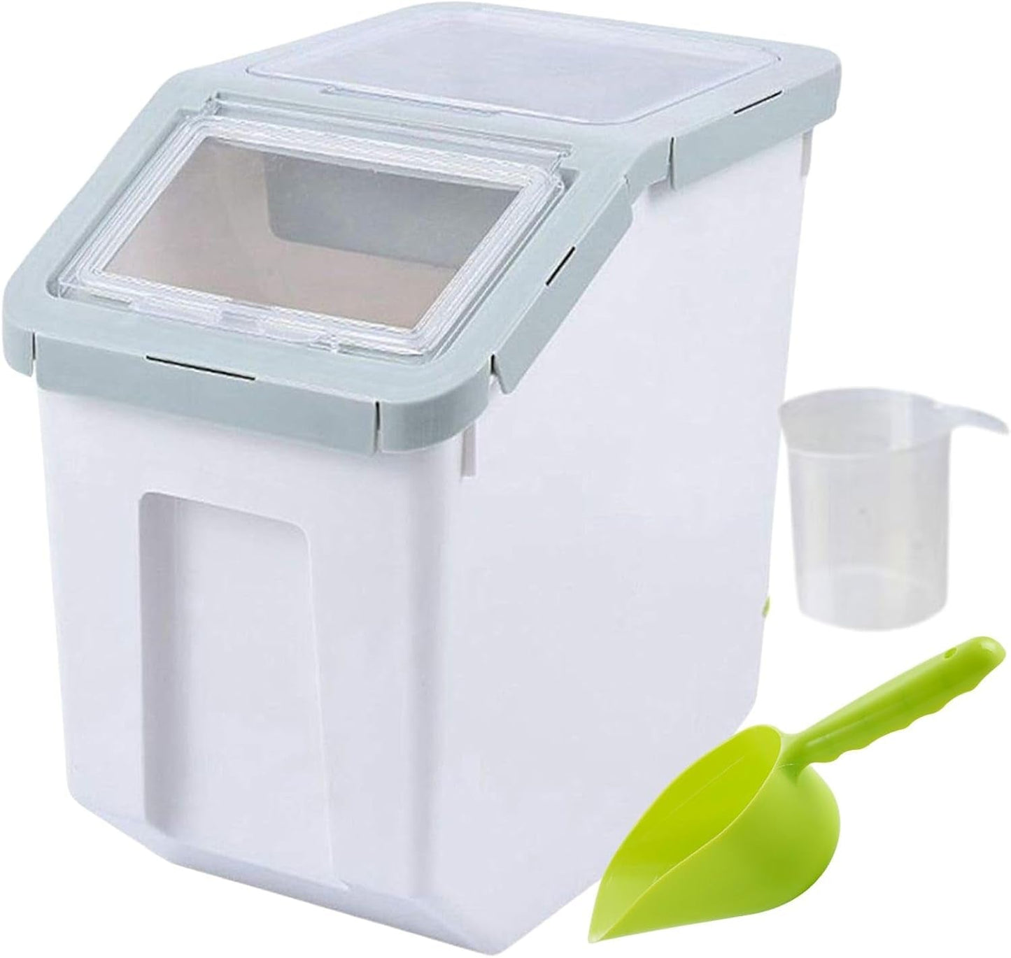 Purrfect Pet Kingdom pet food storage container for dry food with scoop and measuring cup