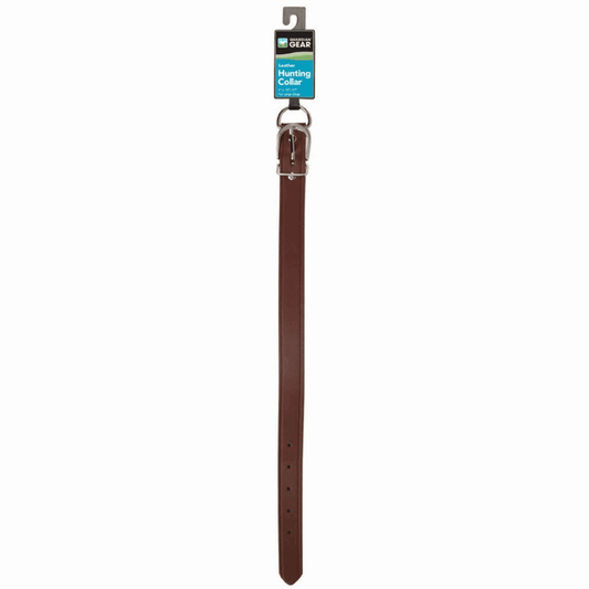 Durable leather collar for active dogs by Purrfect Pet Kingdom in dark brown with metal buckle