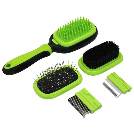 Purrfect Pet Kingdom pet grooming brush for dogs and cats green and black multi tool set