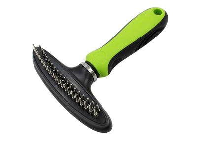 Purrfect Pet Kingdom Pet Hair Removal Comb with Ergonomic Handle Green Purrfect Pet Kingdom