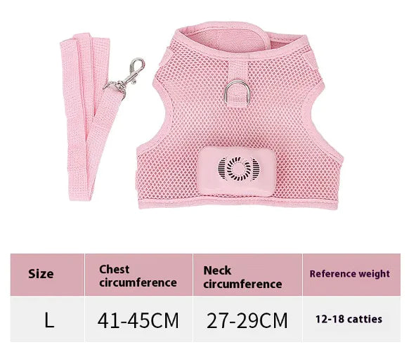 Mimarta breathable pet harness for summer in pink with size L and adjustable straps
