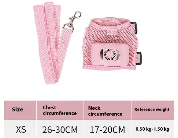 Mimarta breathable pet harness for summer in pink, lightweight mesh with adjustable straps and leash
