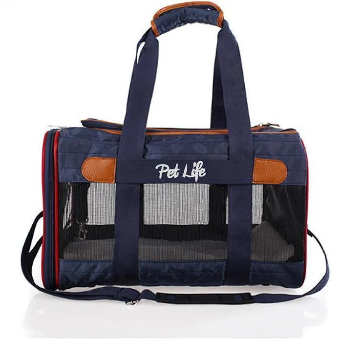 Pet Life ® 'Aero-Zoom' lightweight airline-approved dog carrier in stylish design, collapsible, perfect for travel, size: ...
