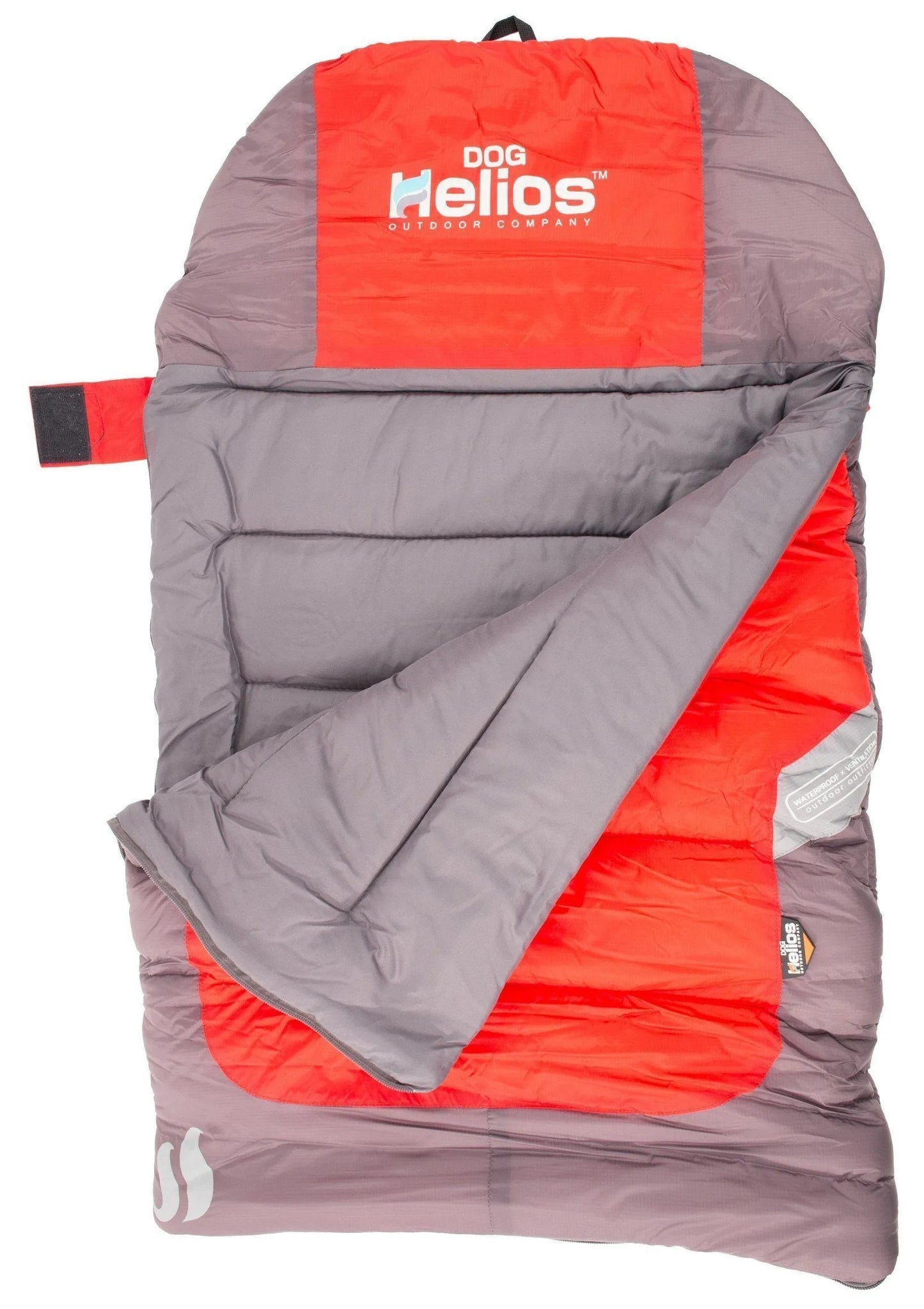 Dog Helios® 'Trail-Barker' multi-surface water-resistant travel camping dog bed by Pet Life in red, perfect for outdoor ad...