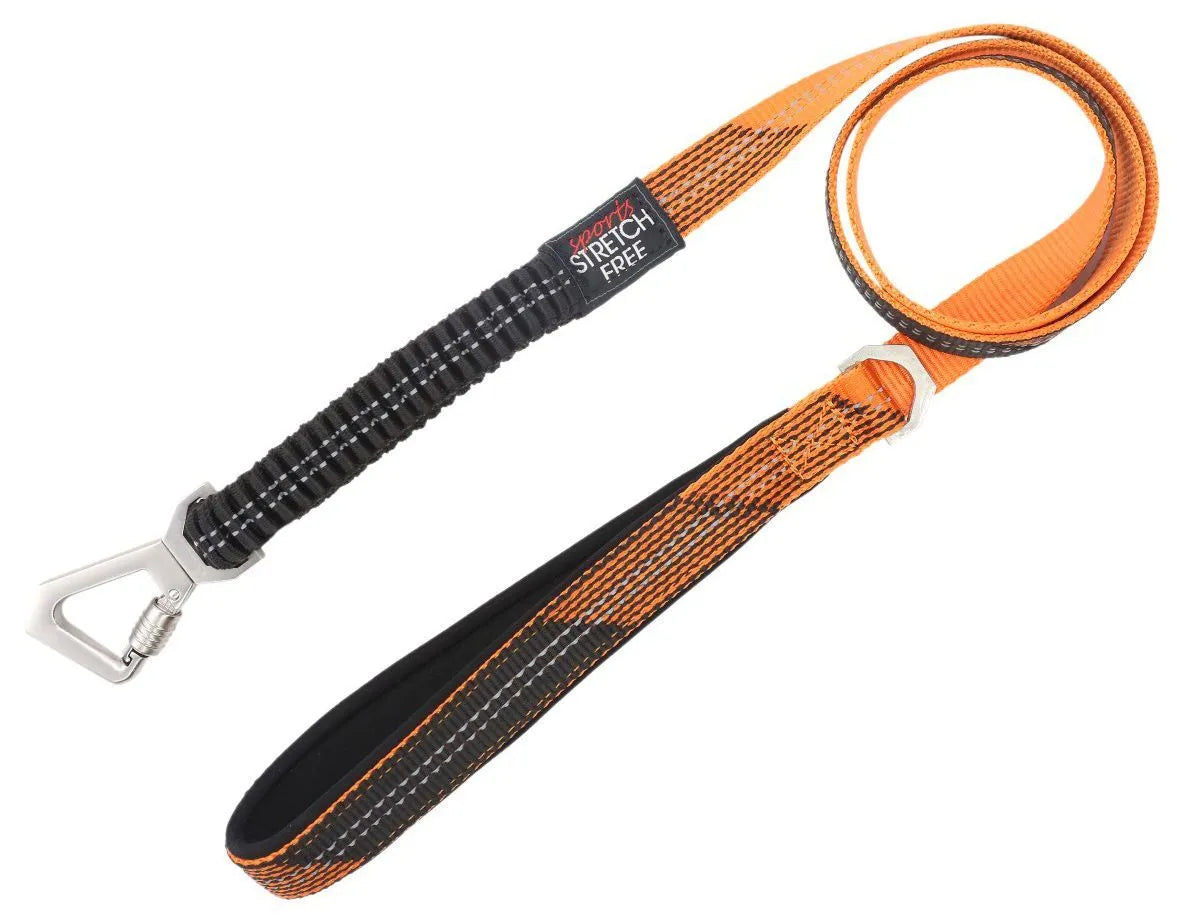 Pet Life® 'Geo-prene' 2-in-1 shock-absorbing neoprene padded reflective dog leash and harness in orange, available in smal...