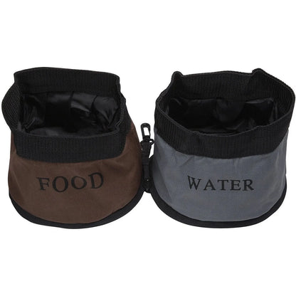 Purrfect Pet Kingdom ® Dual Folding' Food and Water Collapsible Pet Travel Cat and Dog Bowl - Bowls, Feeders and Waterers