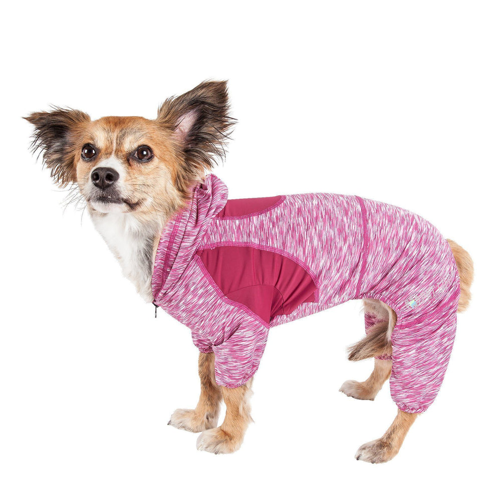 Pet Life ® Active 'Downward Dog' 4-Way-Stretch Fitness Yoga Dog Tracksuit Hoodie