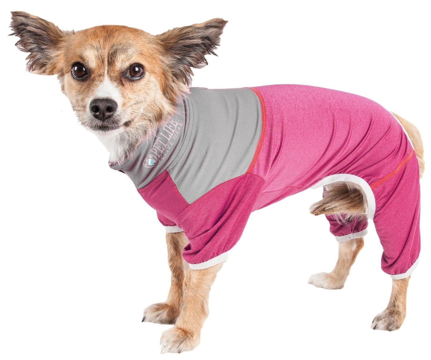 Pet Life ®  Active 'Embarker' 4-Way Stretch Fitness Yoga Full Body Dog Tracksuit