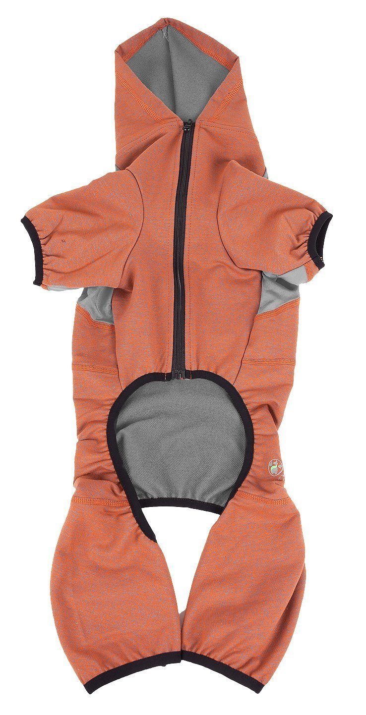 Pet Life ®  Active 'Fur-Breeze' Medium-weight 4-Way-Stretch Full Body Hooded Dog Yoga sweater