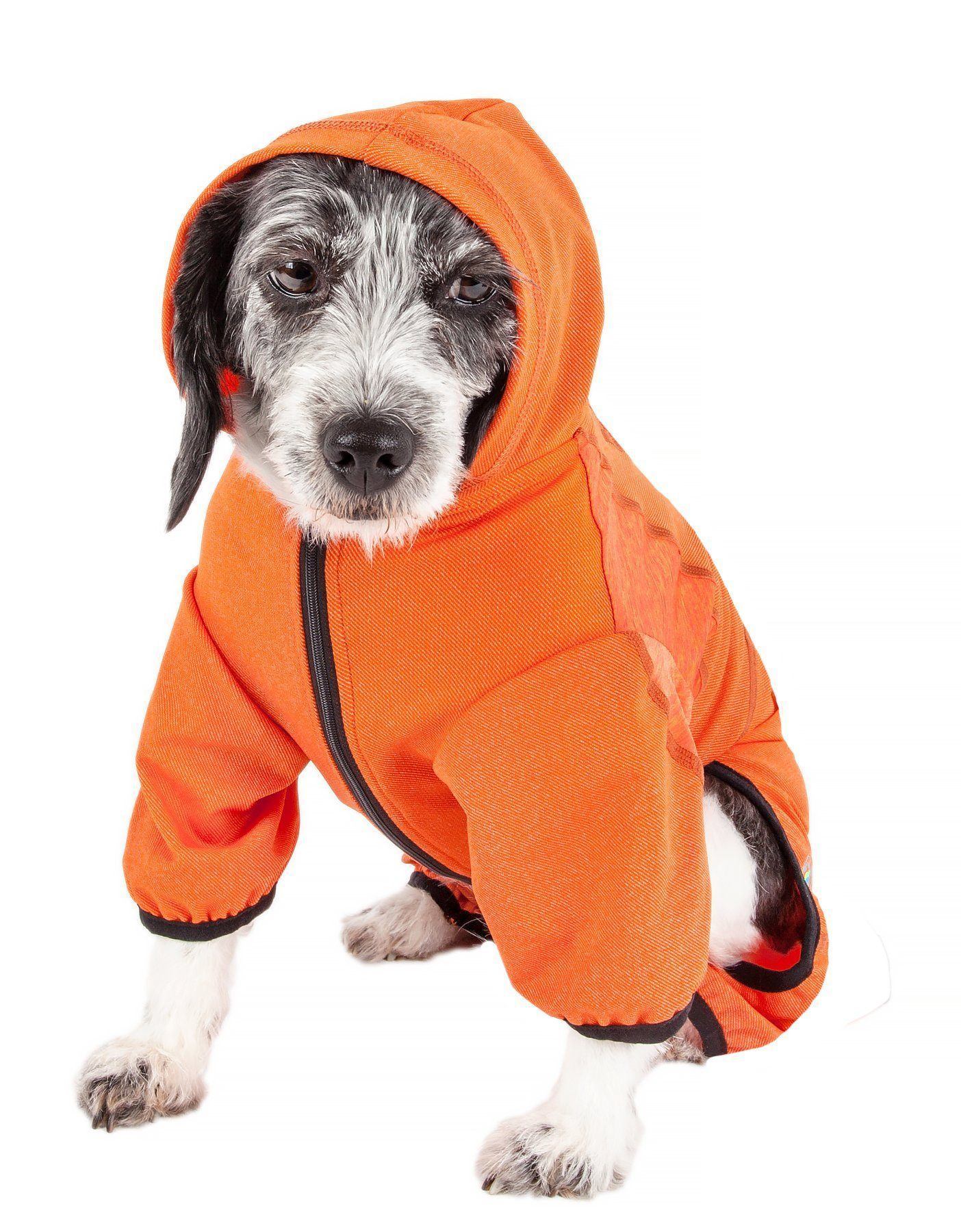 Pet Life ® Active 'Pawsterity' Mediumweight 4-Way-Stretch Yoga Fitness Dog Tracksuit Hoodie