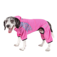 Pet Life ® Active 'Pawsterity' Mediumweight 4-Way-Stretch Yoga Fitness Dog Tracksuit Hoodie
