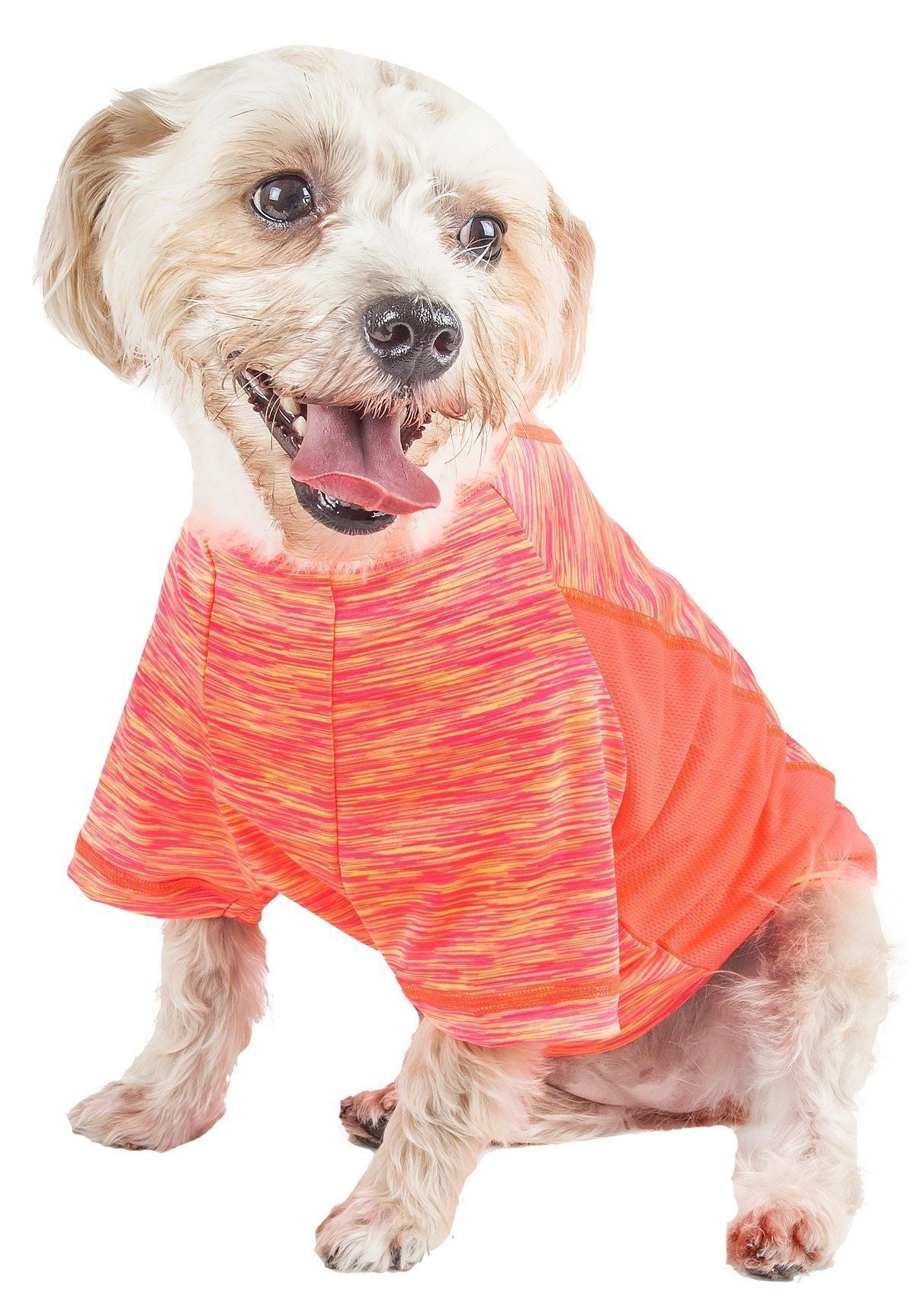 Pet Life ® Active 'Warf Speed' Heathered Ultra-Stretch Yoga Fitness Dog T-Shirt