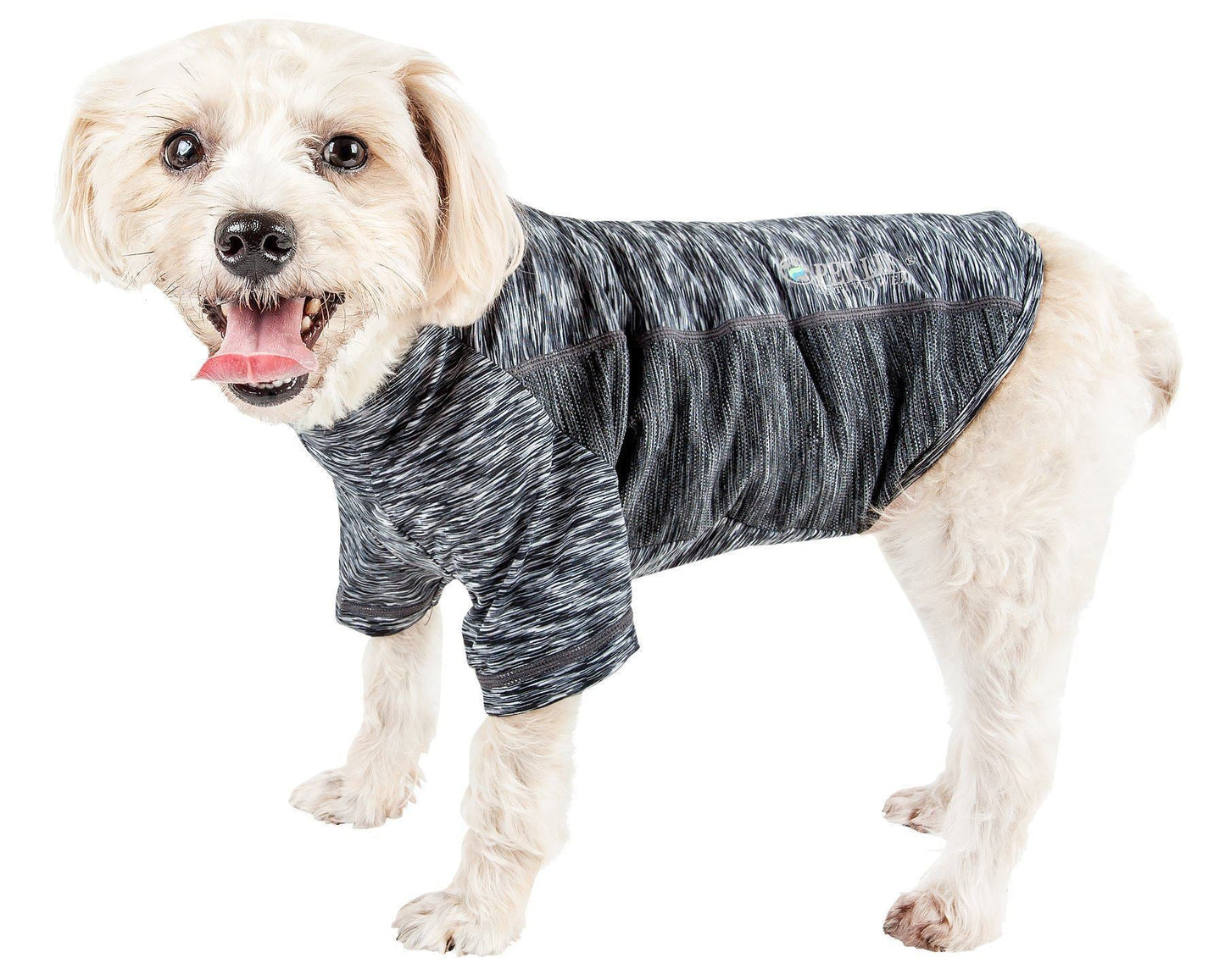 Pet Life ® Active 'Warf Speed' Heathered Ultra-Stretch Yoga Fitness Dog T-Shirt