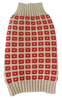 Pet Life ® 'Butterscotch' Box Weaved Heavy Cable Knitted Designer Turtle Neck Dog Sweater