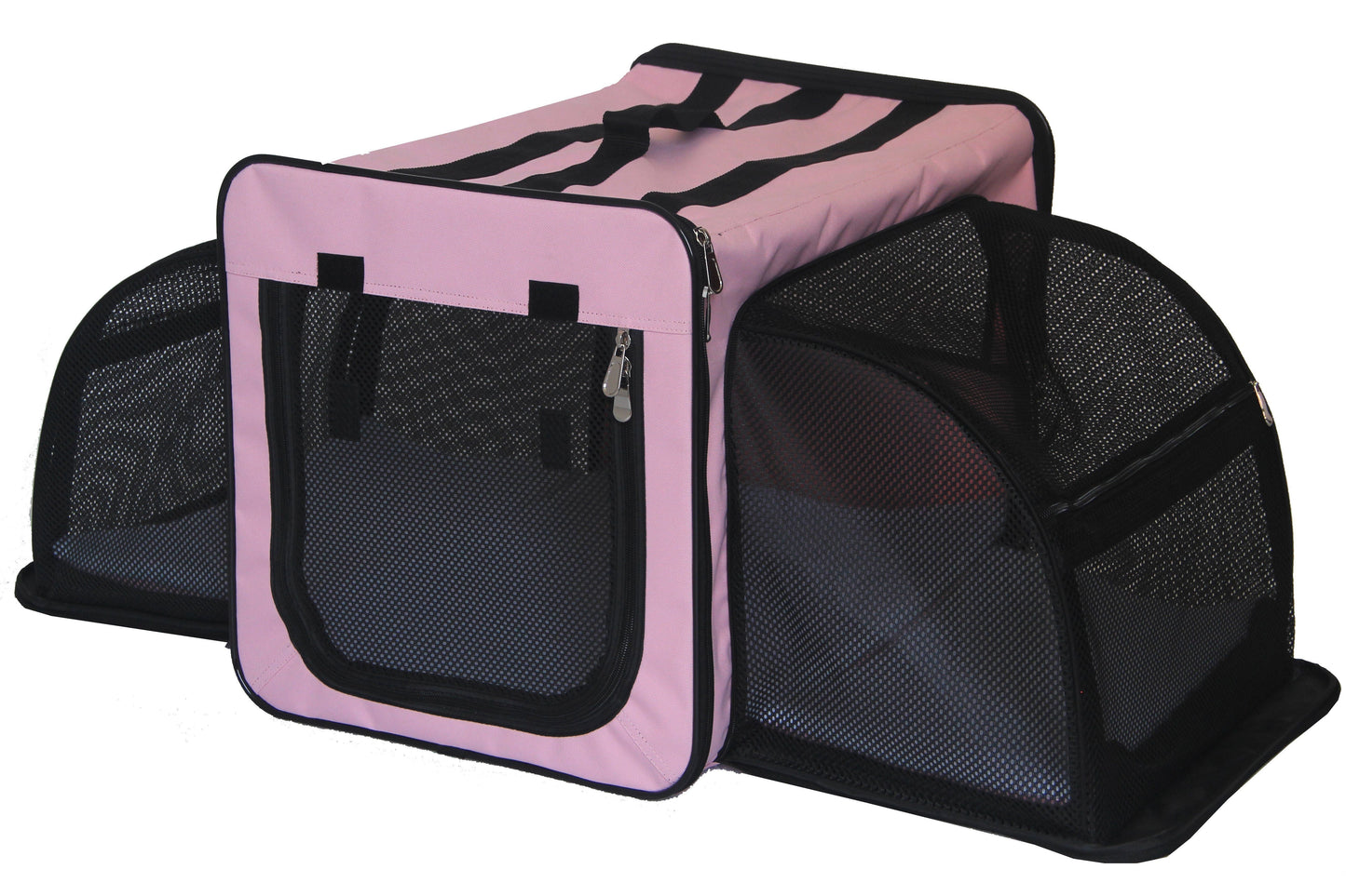 Pet Life ® 'Capacious' Dual-Sided Expandable Spacious Wire Folding Collapsible Lightweight Pet Dog Crate Carrier House