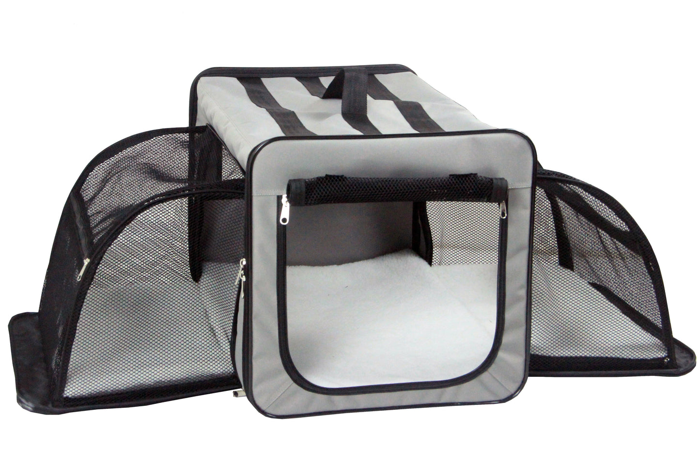 Pet Life ® 'Capacious' Dual-Sided Expandable Spacious Wire Folding Collapsible Lightweight Pet Dog Crate Carrier House