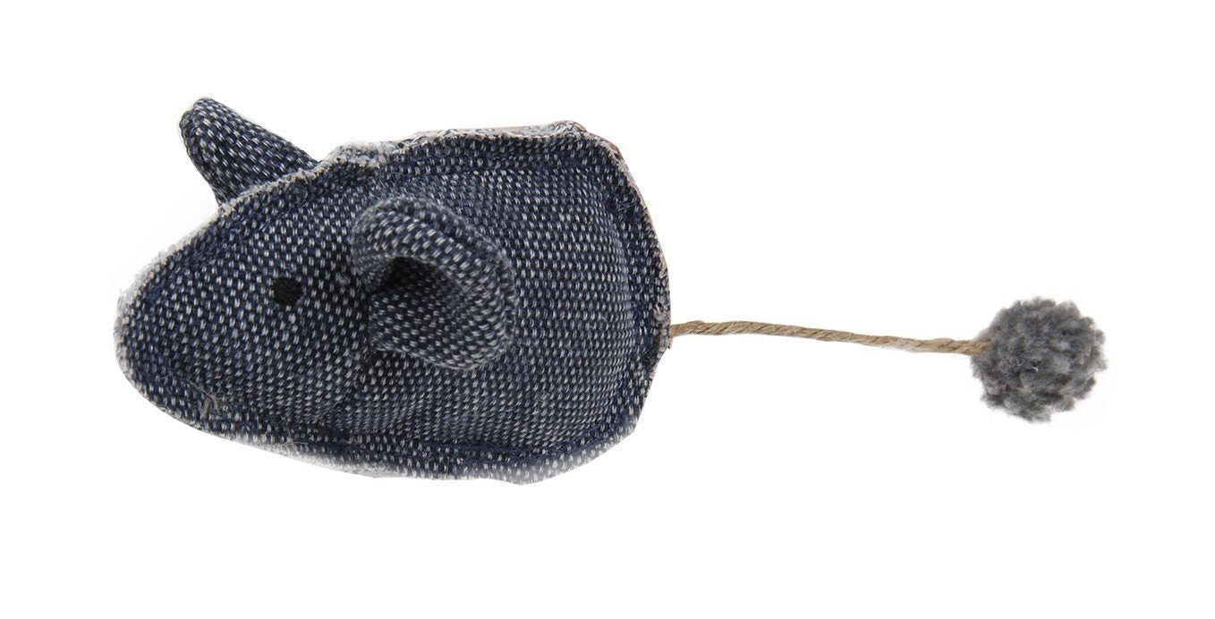 Cat Toy Pompom Tailed Plush Mouse Durable Toy