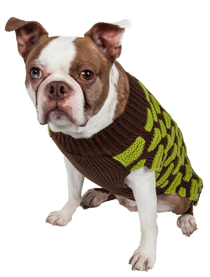 Pet Life ® Fashion Weaved Heavy Knit Designer Ribbed Turtle