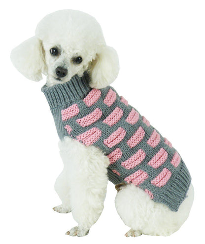 Pet Life ® Fashion Weaved Heavy Knit Designer Ribbed Turtle