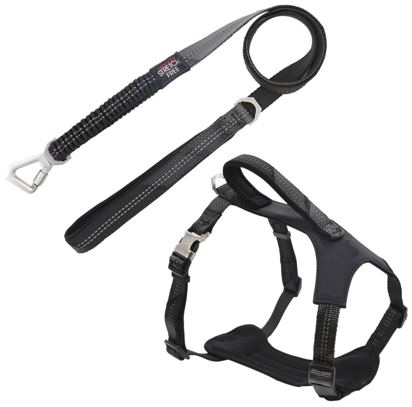 Pet Life ® 'Geo-prene' 2-in-1 Shock Absorbing Neoprene Padded Reflective Dog Leash and Harness