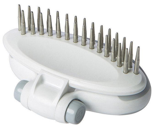 Pet Life ® 'Gyrater' Swivel Travel Dual-Rowed Grooming Undercoat Pet Rake - Purrfect Pet Kingdom