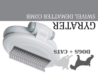 Premium Swivel Stainless Steel Deshedding Comb for Pet Gr