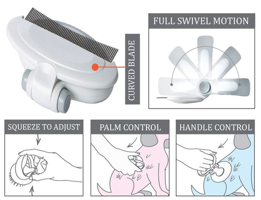 Pet Life ® 'Gyrater' Travel Swivel Curved Pet Grooming Pin Comb