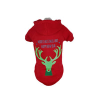 Pet Life ® LED Lighting 'Christmas Reindeer' Hooded Dog Costume Sweater w/ Included Batteries