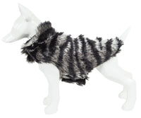 Pet Life ®  Luxe 'Chauffurry' Zebra Patterned Designer Mink Fur Dog Coat