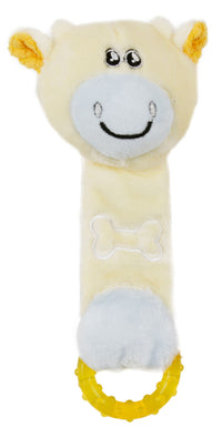 Pet Life ® Moo-Born' Plush Squeaky and Crinkle Newborn