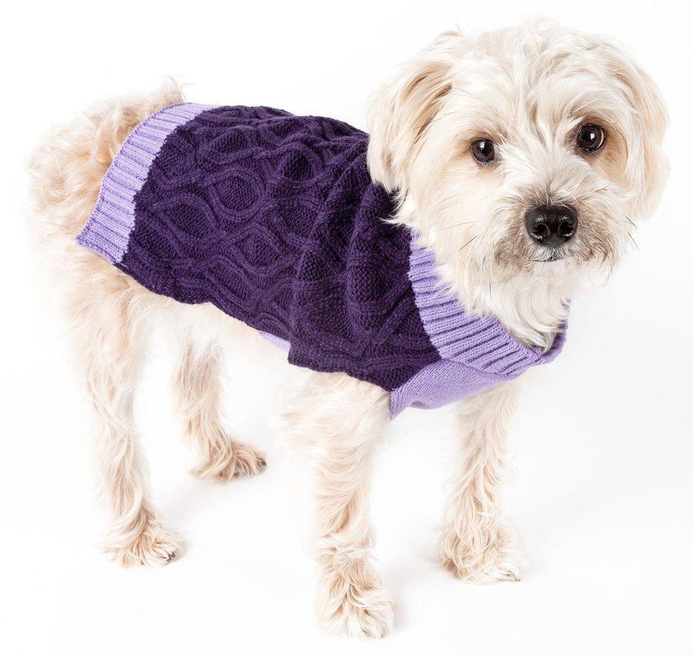 Pet Life ® Oval Weaved Heavy Knitted Fashion Designer Dog Sweater