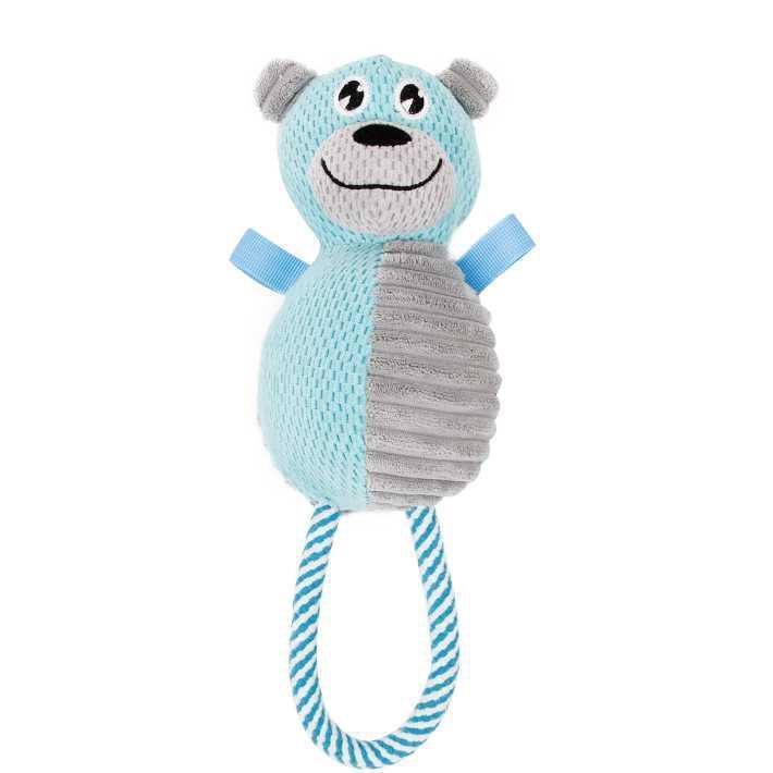 Pet Life ® 'Huggabear' Natural Jute Squeaking and Tug Plush