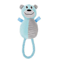 Pet Life ® 'Huggabear' Natural Jute Squeaking and Tug Plush