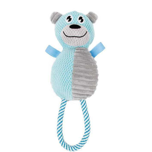Pet Life ® 'Huggabear' Natural Jute Squeaking and Tug Plush Dog Toy