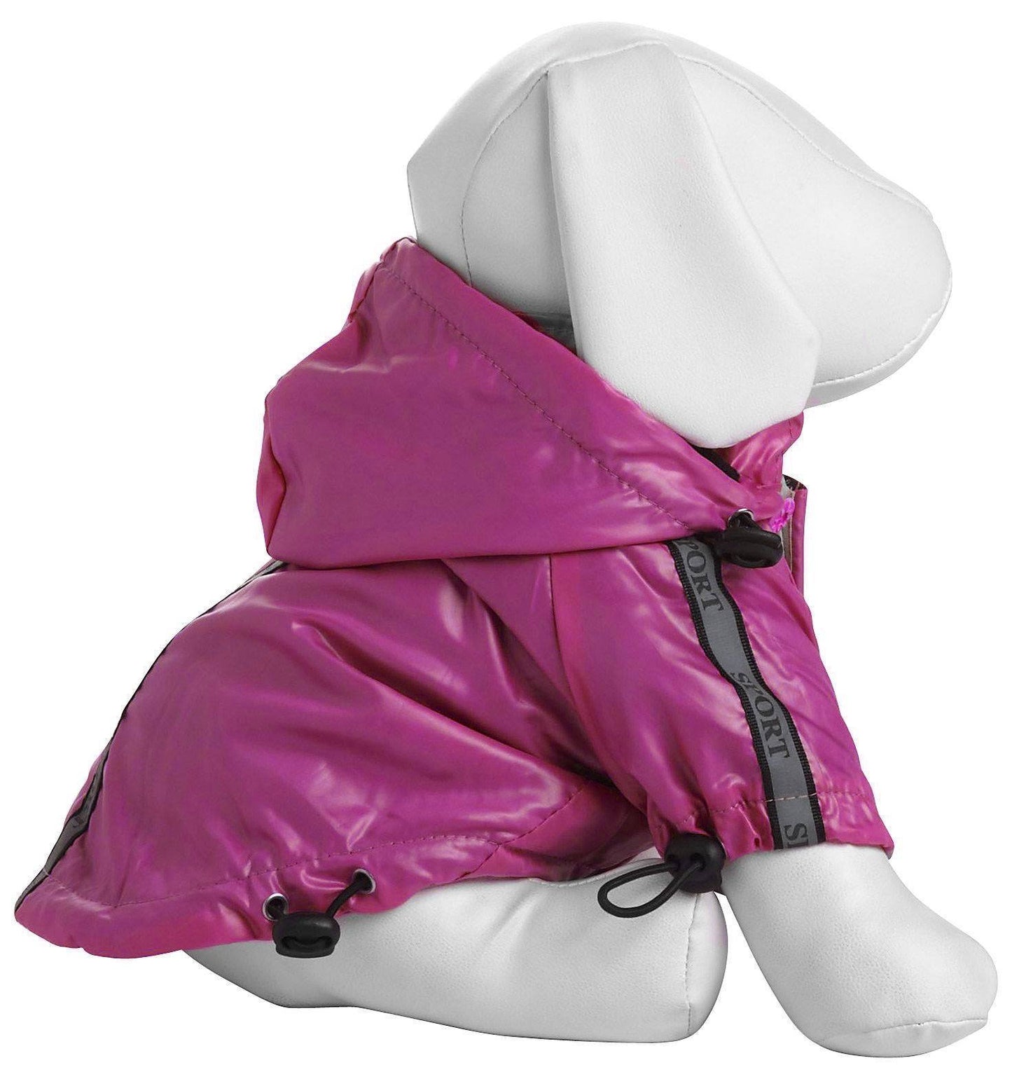 Pet Life ® 'Reflecta-Sport' Multi-Adjustable Reflective Weather-Proof Dog Raincoat w/ Removable Hood