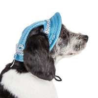 Pet Life ®  'Sea Spot Sun' UV Protectant Adjustable Fashion Mesh Brimmed Dog Hat Cap