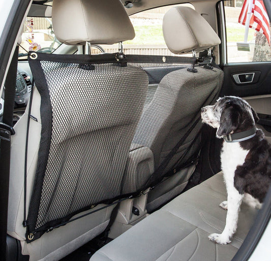 Pet Life ® Squared 'Easy-Hook' Backseat Mesh Folding Dog Cat Child Car Seat Carseat Safety Barrier