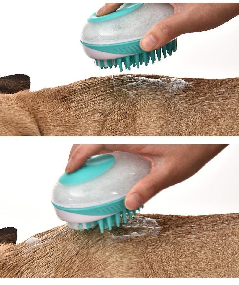 Swasher Shampoo Dispensing Bath Brush Set for Dogs and Cats