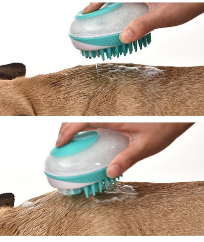 Swasher Shampoo Dispensing Bath Brush Set for Dogs and Cats