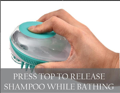 Swasher Shampoo Dispensing Bath Brush Set for Dogs and Cats