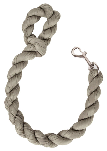 Grey Pet Life twisted-fabric shock dog leash featuring a looped handle and durable metal swivel snap clasp.