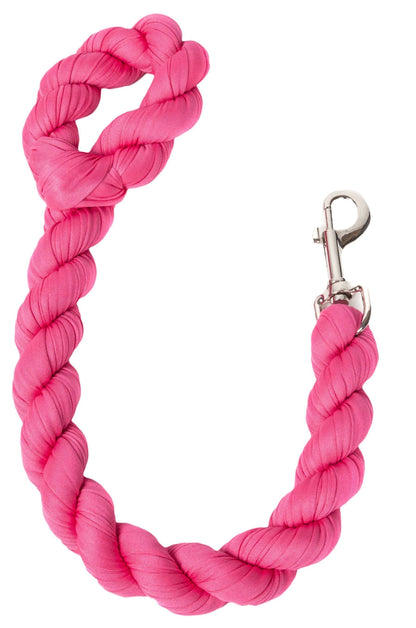 Pink Pet Life Tough-Tugger Industrial-Strength Shock dog leash with thick twisted rope and a metal swivel clip.