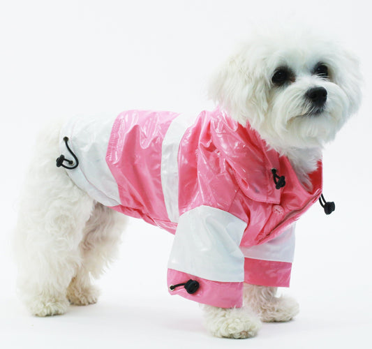 Dog Raincoat Waterproof Two-Tone Adjustable 0.35 Lbs Pet Life 🌧️