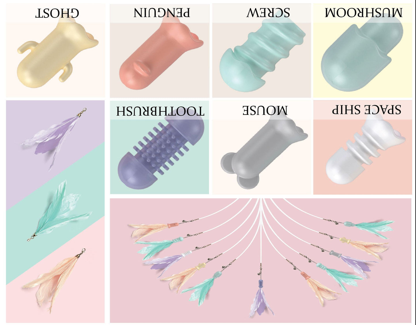 Pet Life ® 'Wander-cat' Customizeable and Extendable 10-in-1 Attachment Laser Cat Teaser