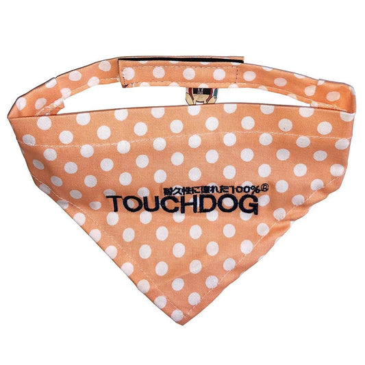 Pet Life - Touchdog Designer Hook-and-Loop Pet Bandana - Peach - Pet Bandanas