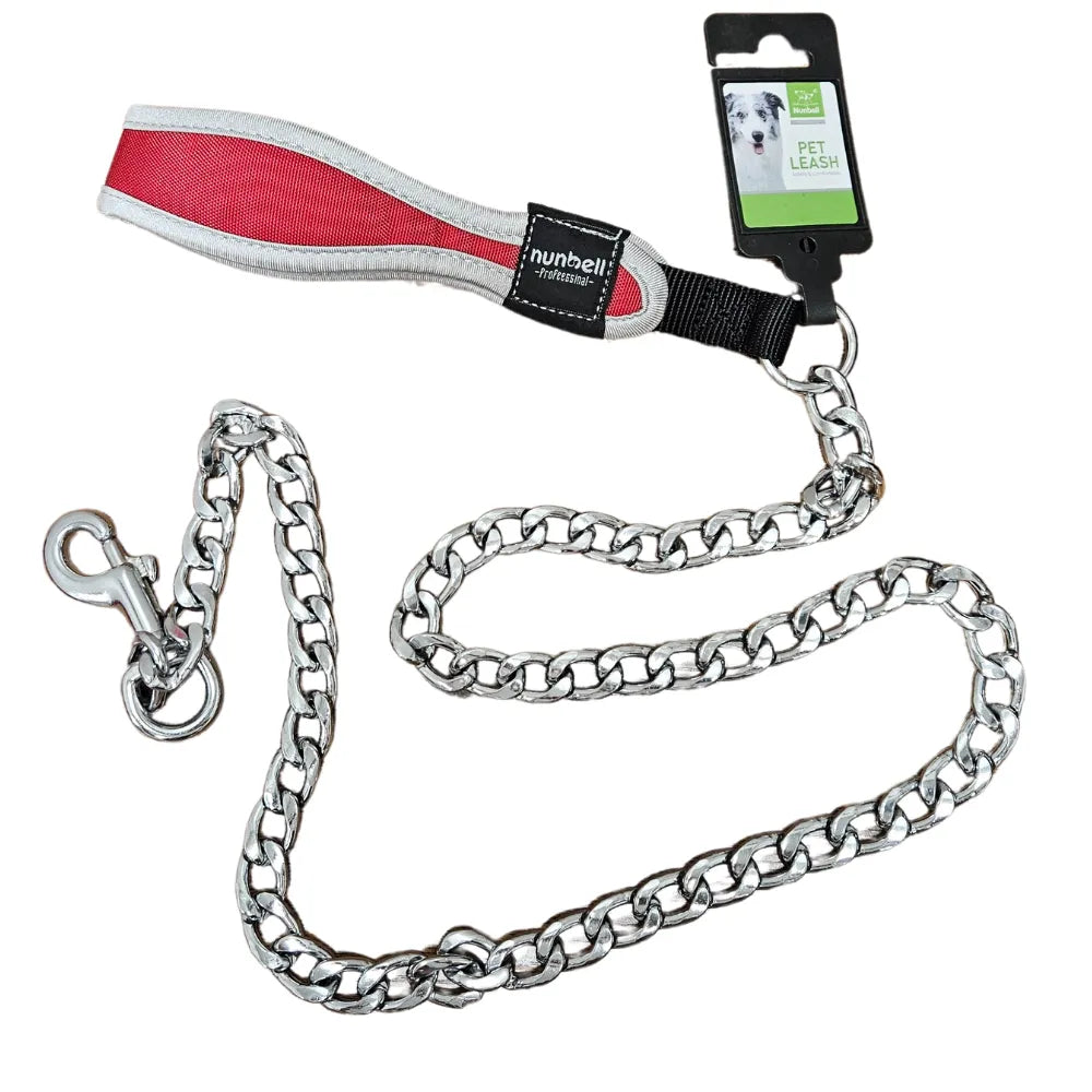 Metal pet leash by Farmacias Savia, ideal for dogs and cats, priced at $5.99, featuring a sturdy design for secure walks.