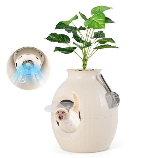 Purrfect Pet Kingdom Pet Odor Eliminating Litter Box 🚀 Beige Purrfect Pet Kingdom
