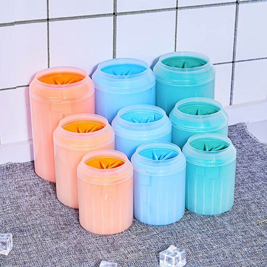 Purrfect Pet Kingdom Pet Paw Washer for Travel - Clear Orange Purrfect Pet Kingdom